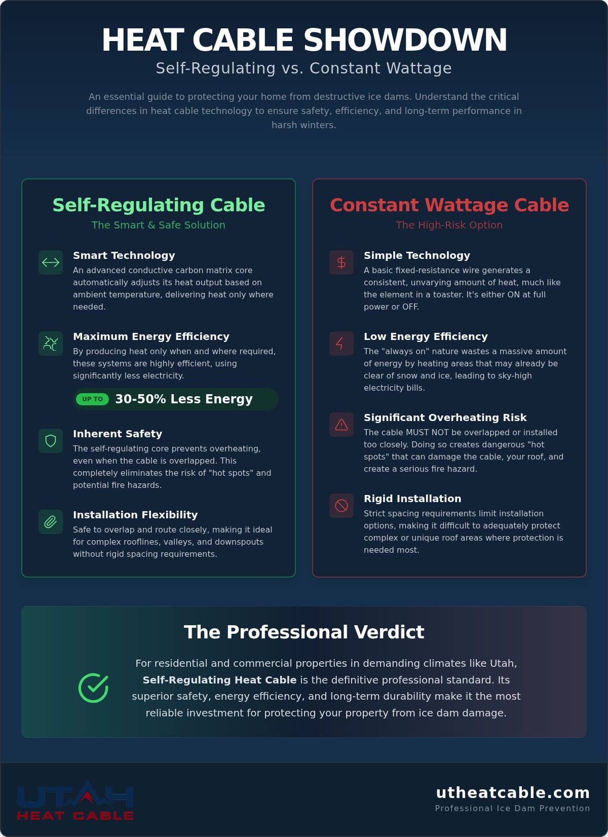 Self-Regulating vs. Constant Wattage Heat Cable: Which is Best for Your Roof?