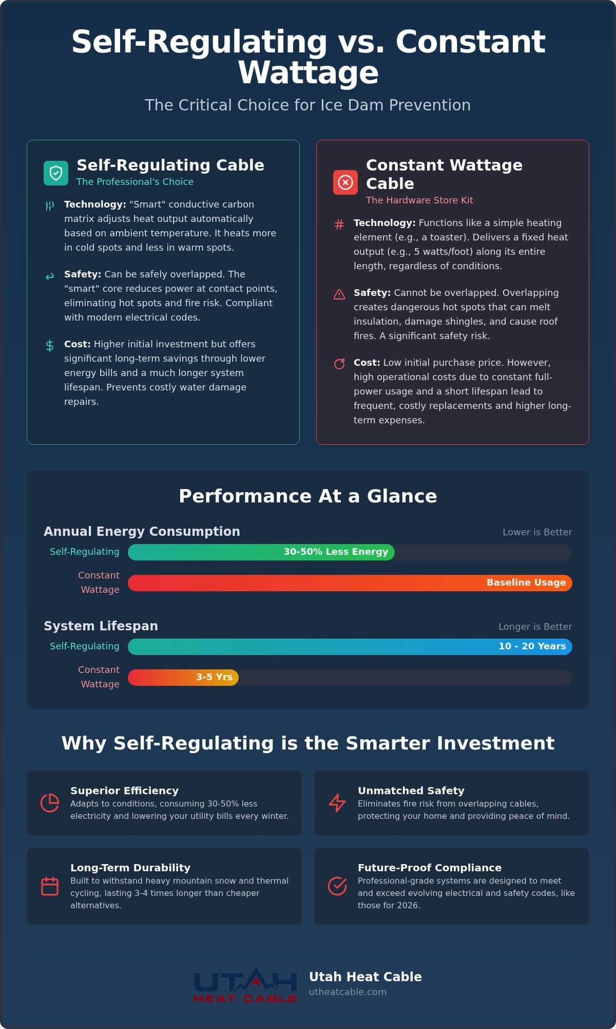 Self Regulating vs Constant Wattage Heat Cable: Which is Best for Your Roof?