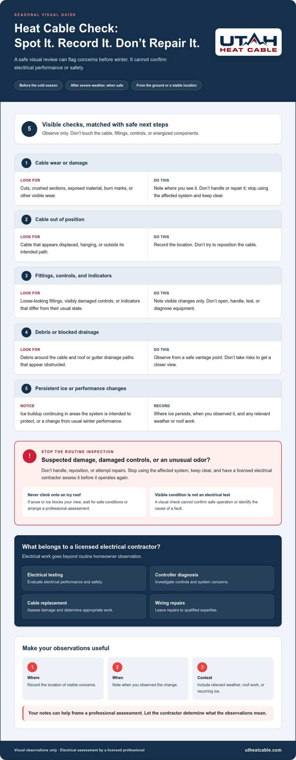 Heat Cable Maintenance Checklist: Seasonal Steps for Safer Winter Operation